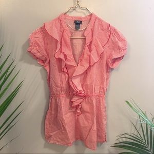 H&M Candy Stripe Ruffle Blouse